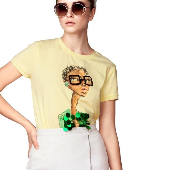 O'Blanc Memories Embroidery T-shirt - Picture 1 of 5